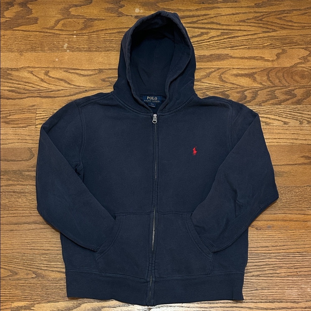 Polo Ralph Lauren Hoodie Teen 14-16 Navy Zip Up Academia Preppy Loungewear